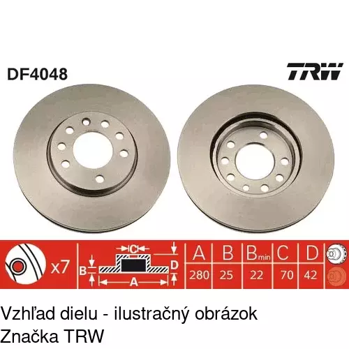 Brzdový kotúč POLCAR S71-0032