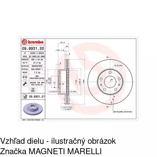 Brzdový kotúč POLCAR S71-0101