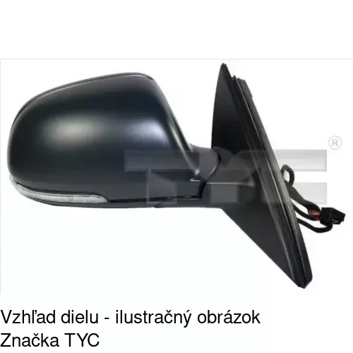 Sklo vonkajšieho zrkadla s držiakom 1332551E /POLCAR/ - obr. 5