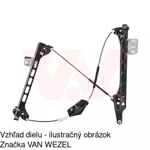Mechanizmus sťahovania okna elektrický bez motora 1351PSG2E /POLCAR/ - obr. 2