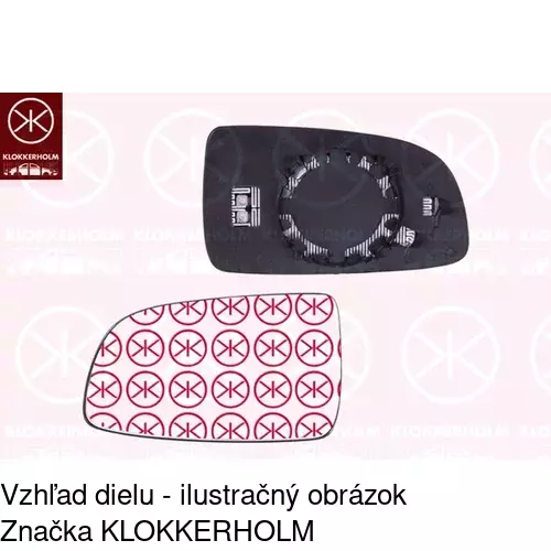 Sklo vonkajšieho zrkadla s držiakom 2504544E /POLCAR/ - obr. 1