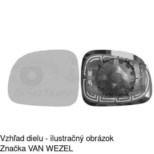 Sklo vonkajšieho zrkadla s držiakom 3003546E /POLCAR/ - obr. 1