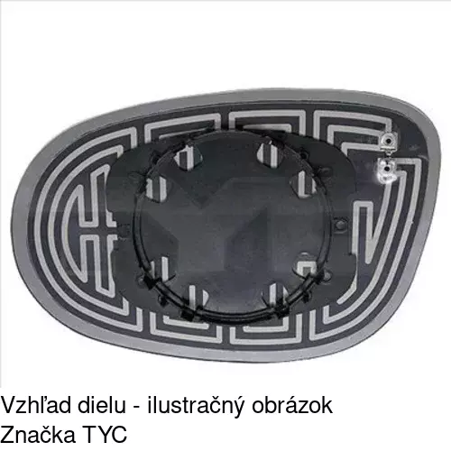 Sklo vonkajšieho zrkadla s držiakom POLCAR 3031545E