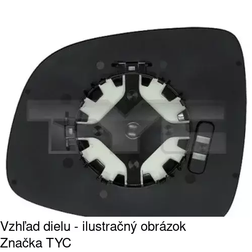 Sklo vonkajšieho zrkadla s držiakom 3075551M /POLCAR/ - obr. 1