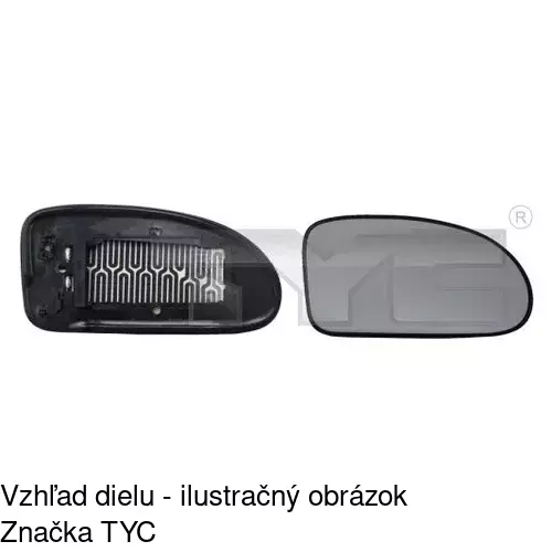Sklo vonkajšieho zrkadla s držiakom 3201554M /POLCAR/ - obr. 1