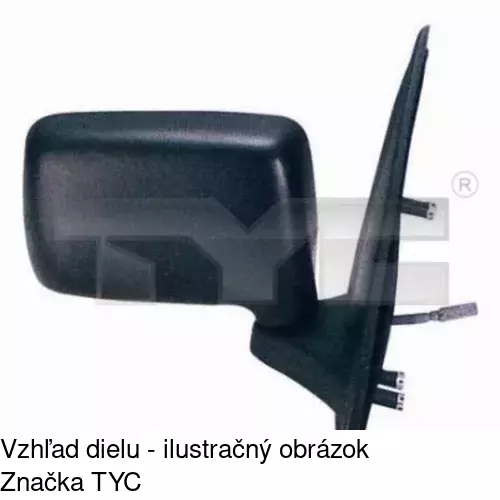 Sklo vonkajšieho zrkadla s držiakom 320955-E /POLCAR/ - obr. 4