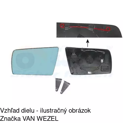Sklo vonkajšieho zrkadla s držiakom 5002546E /POLCAR/ - obr. 3