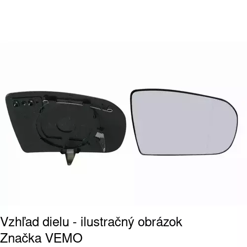 Sklo vonkajšieho zrkadla s držiakom 5002554E /POLCAR/