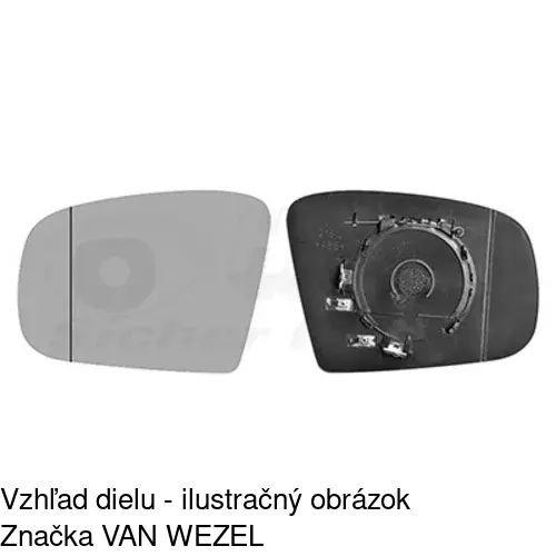 Sklo vonkajšieho zrkadla s držiakom 5044547E /POLCAR/ - obr. 5