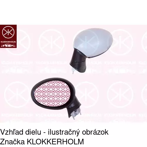 Sklo vonkajšieho zrkadla s držiakom 5102545E /POLCAR/ - obr. 3