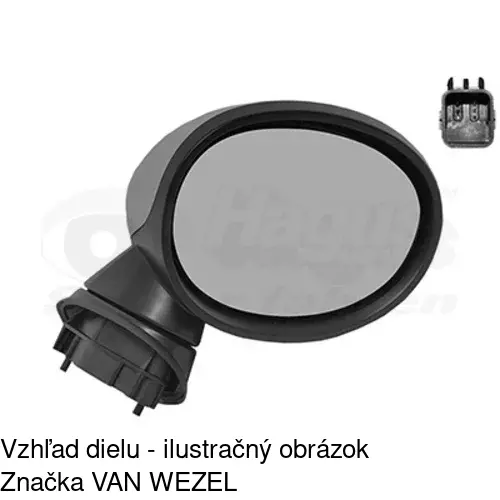 Sklo vonkajšieho zrkadla s držiakom 51B1555M /POLCAR/ - obr. 5