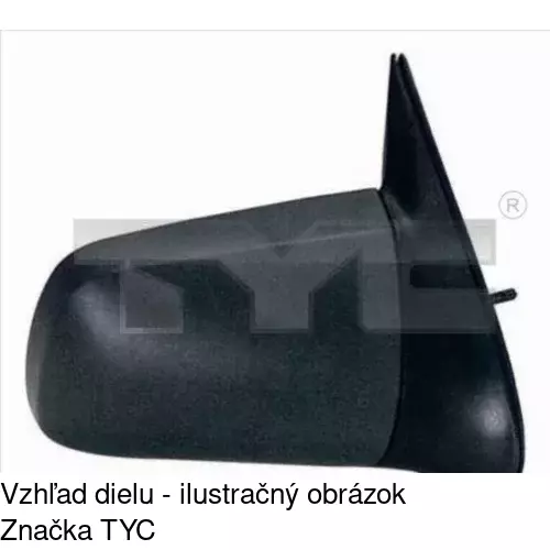 Sklo vonkajšieho zrkadla s držiakom POLCAR 5514552E