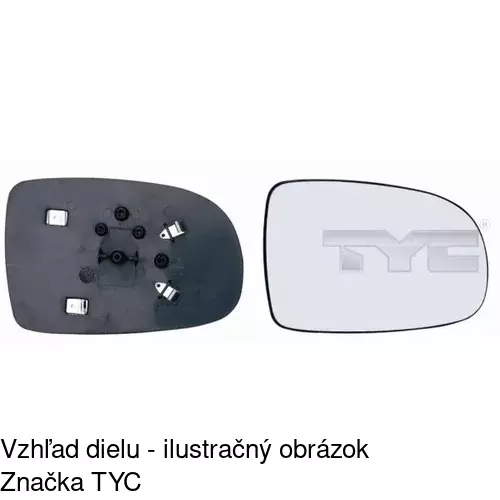 Sklo vonkajšieho zrkadla s držiakom 5556546M /POLCAR/ - obr. 1