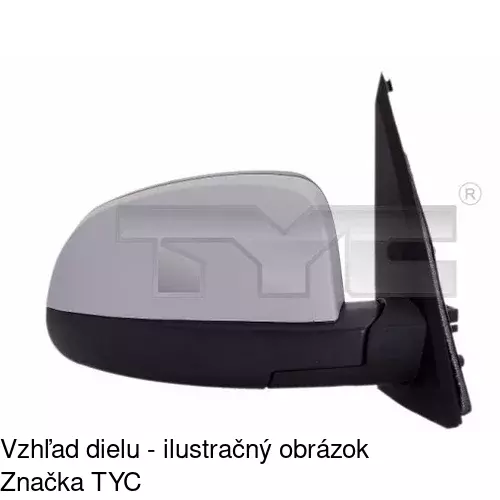 Sklo vonkajšieho zrkadla s držiakom 5559544M /POLCAR/ - obr. 1