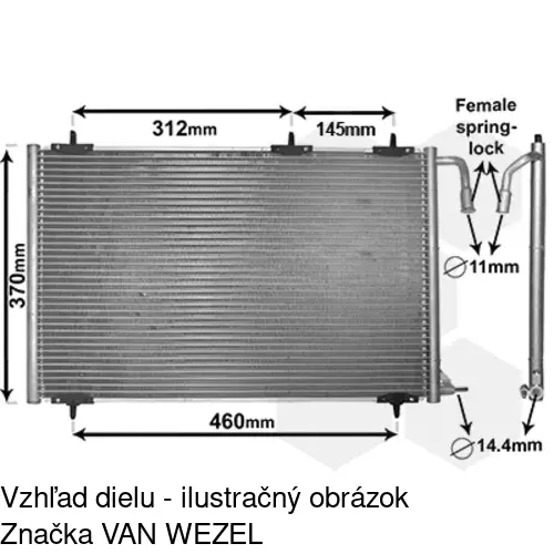 Chladiče klimatizácie 5723K8C2 /POLCAR/ - obr. 3