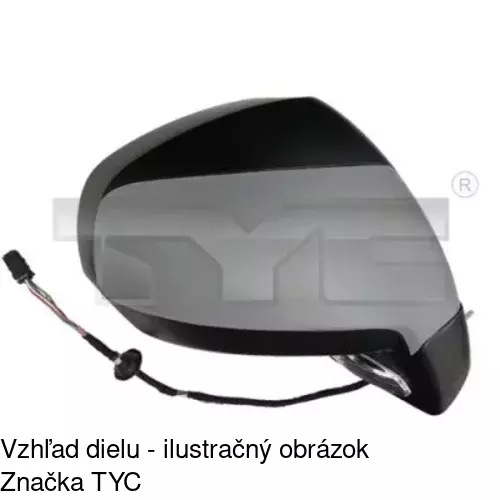 Sklo vonkajšieho zrkadla s držiakom 5780554E /POLCAR/ - obr. 3
