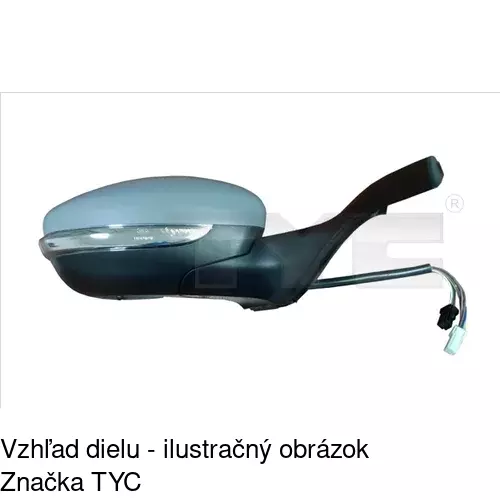 Sklo vonkajšieho zrkadla s držiakom POLCAR 57C1545M