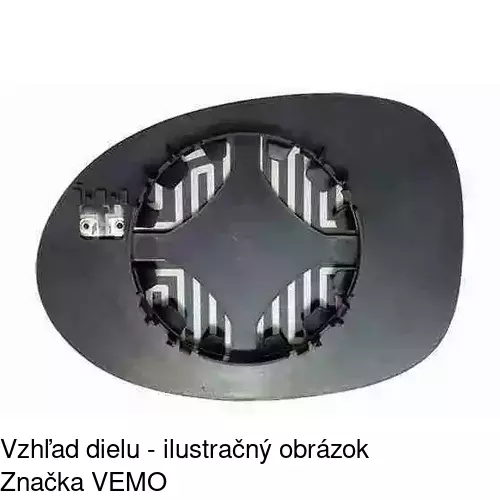 Sklo vonkajšieho zrkadla s držiakom 6004555E /POLCAR/ - obr. 3