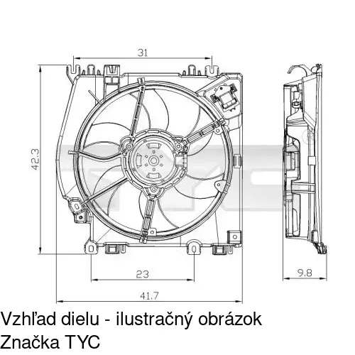 Ventilátor bez krytu / podpery 601623U1 /POLCAR/ - obr. 4