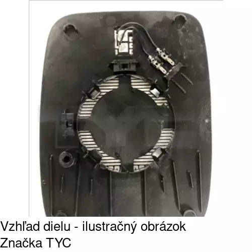 Sklo vonkajšieho zrkadla s držiakom 60N2545M /POLCAR/ - obr. 1
