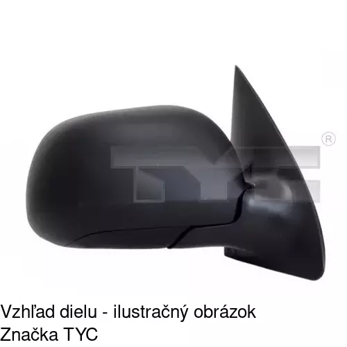 Sklo vonkajšieho zrkadla s držiakom 6913556M /POLCAR/ - obr. 3