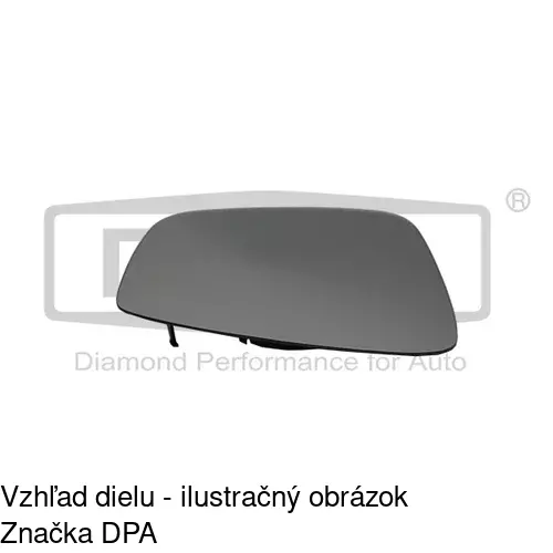 Sklo vonkajšieho zrkadla s držiakom 69B1555M /POLCAR/ - obr. 1