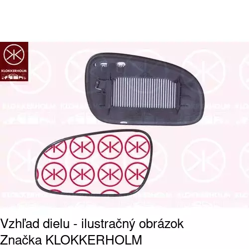 Sklo vonkajšieho zrkadla s držiakom 9060552M /POLCAR/ - obr. 1