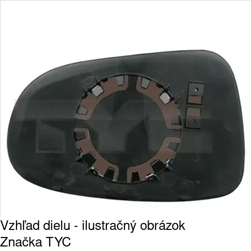 Sklo vonkajšieho zrkadla s držiakom 9550545M /POLCAR/ - obr. 1