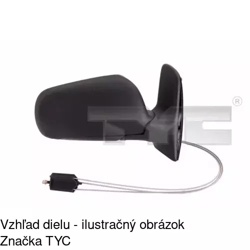 Sklo vonkajšieho zrkadla s držiakom 9550545M /POLCAR/ - obr. 2