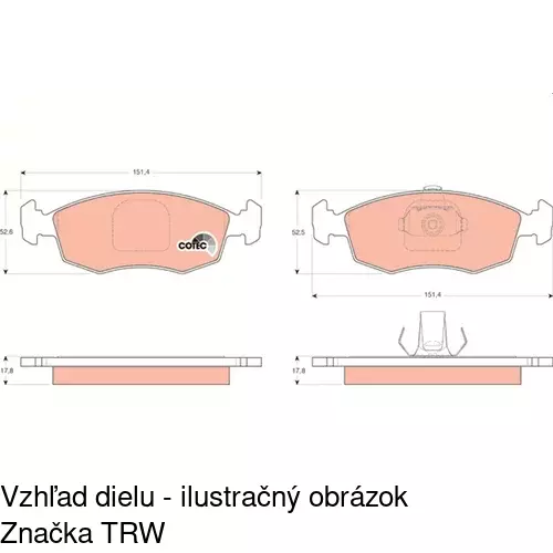 Brzdové dosky S70-0248 /POLCAR/ - obr. 4