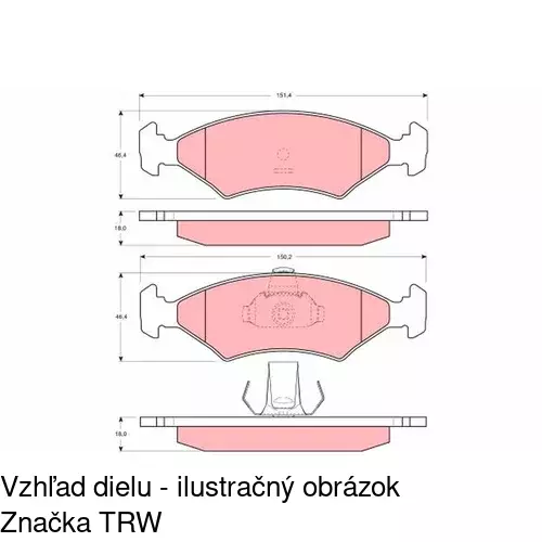 Brzdové dosky S70-0428 /POLCAR/ - obr. 3