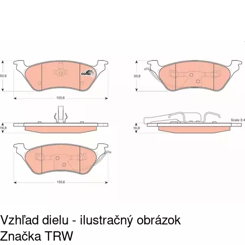 Brzdové dosky S70-1192 /POLCAR/ - obr. 3