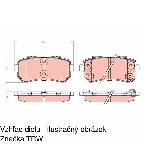 Brzdové dosky S70-1223 /POLCAR/ - obr. 2