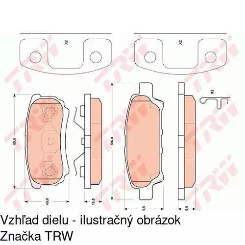 Brzdové dosky S70-1350 /POLCAR/ - obr. 2