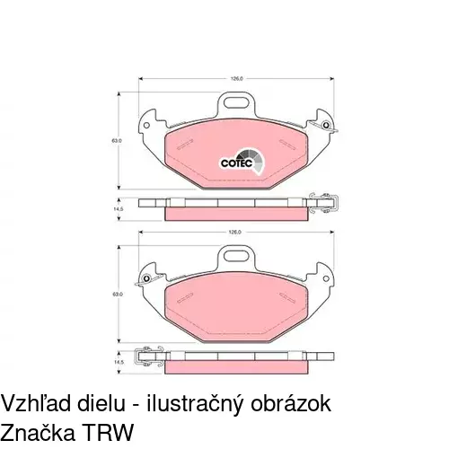 Brzdové dosky S70-1421 /POLCAR/ - obr. 2