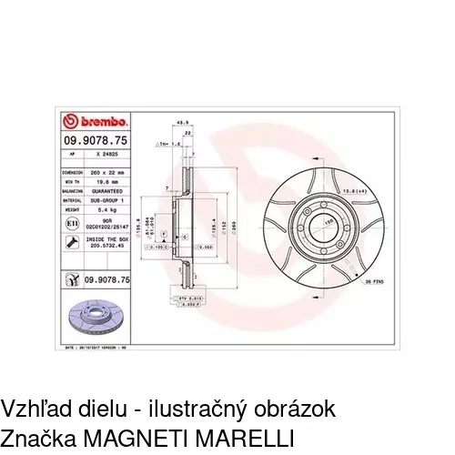 Brzdový kotúč POLCAR S71-0046