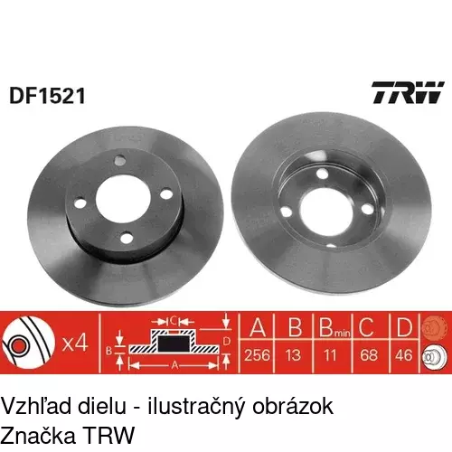 Brzdový kotúč S71-0048 /POLCAR/ - obr. 2