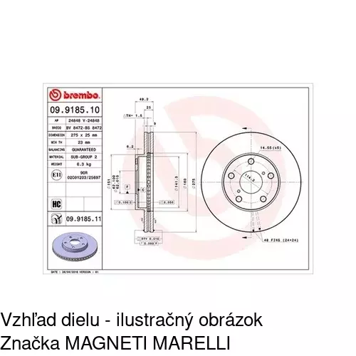 Brzdový kotúč S71-0208 /POLCAR/ - obr. 1