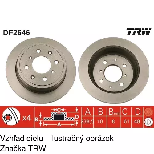Brzdový kotúč S71-1094S /POLCAR/ - obr. 2