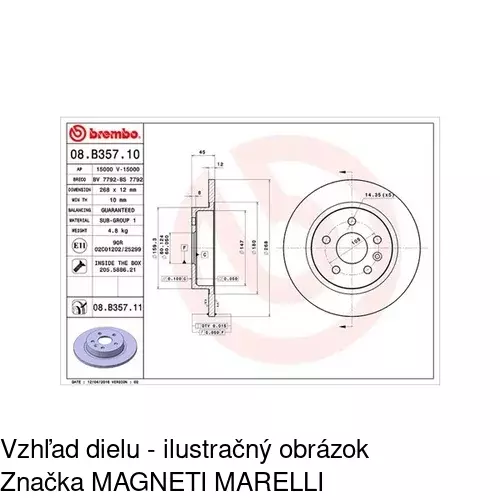 Brzdový kotúč POLCAR S71-1362
