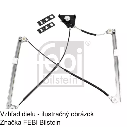 Mechanizmus sťahovania okna elektrický bez motora 1331PSG1 /POLCAR/ - obr. 3