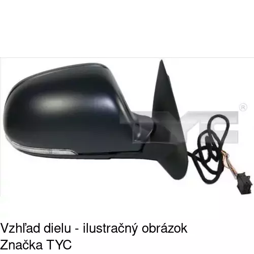 Sklo vonkajšieho zrkadla s držiakom 1332551E /POLCAR/ - obr. 1