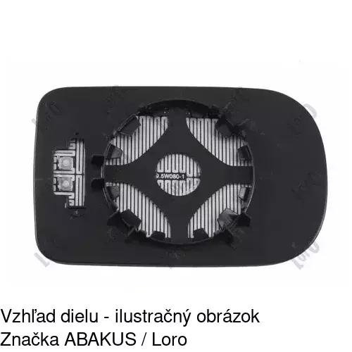 Sklo vonkajšieho zrkadla s držiakom 2016541E /POLCAR/ - obr. 2