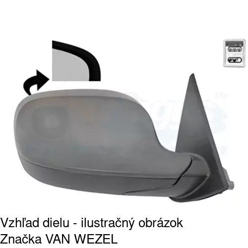 Sklo vonkajšieho zrkadla s držiakom 2060556M /POLCAR/ - obr. 3
