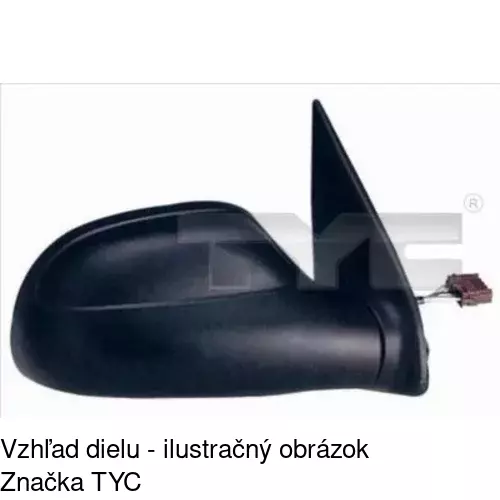 Sklo vonkajšieho zrkadla s držiakom POLCAR 2306557M