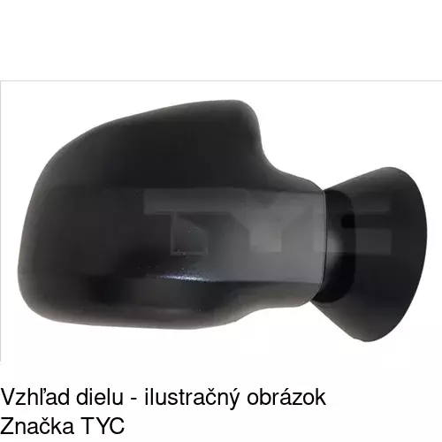 Sklo vonkajšieho zrkadla s držiakom 2801554M /POLCAR/