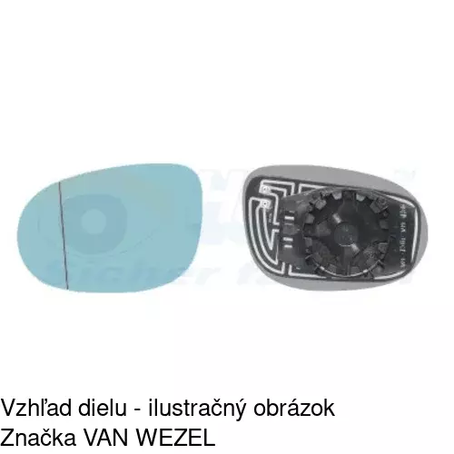 Sklo vonkajšieho zrkadla s držiakom 3029545E /POLCAR/ - obr. 1