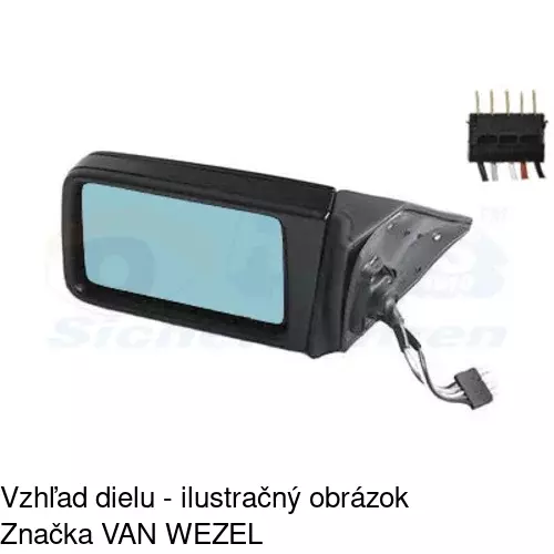 Sklo vonkajšieho zrkadla s držiakom 5014546E /POLCAR/ - obr. 1