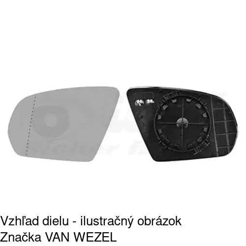 Sklo vonkajšieho zrkadla s držiakom 50D2545E /POLCAR/ - obr. 1