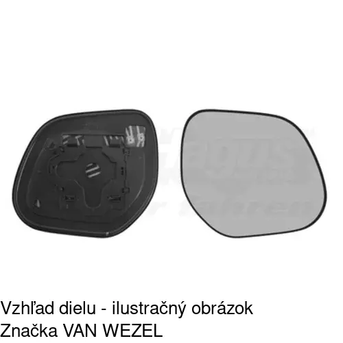 Sklo vonkajšieho zrkadla s držiakom 5266544E /POLCAR/ - obr. 4